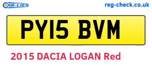 PY15BVM are the vehicle registration plates.
