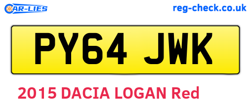 PY64JWK are the vehicle registration plates.