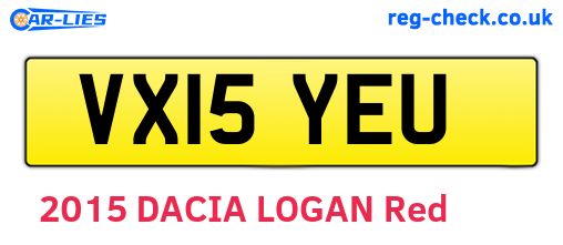 VX15YEU are the vehicle registration plates.