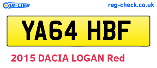 YA64HBF are the vehicle registration plates.