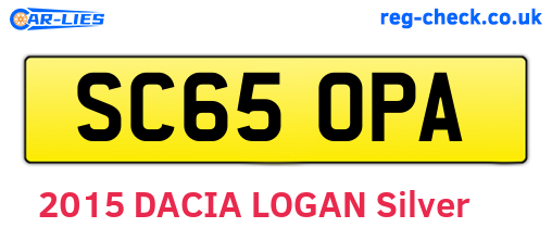SC65OPA are the vehicle registration plates.