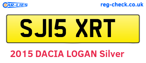 SJ15XRT are the vehicle registration plates.