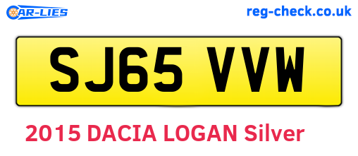 SJ65VVW are the vehicle registration plates.