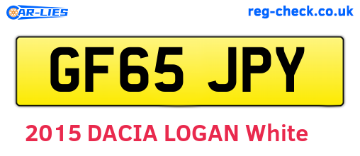 GF65JPY are the vehicle registration plates.