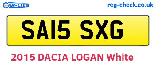 SA15SXG are the vehicle registration plates.