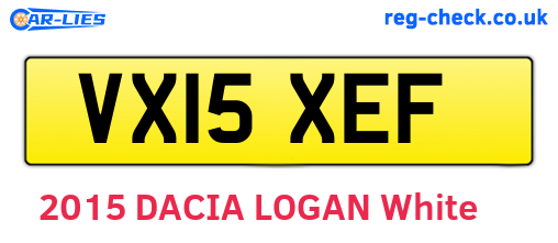 VX15XEF are the vehicle registration plates.