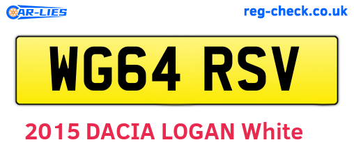 WG64RSV are the vehicle registration plates.