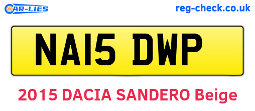 NA15DWP are the vehicle registration plates.
