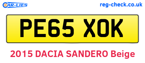 PE65XOK are the vehicle registration plates.