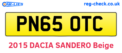 PN65OTC are the vehicle registration plates.