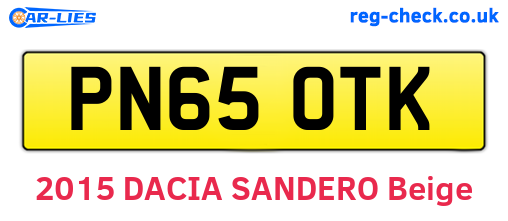 PN65OTK are the vehicle registration plates.