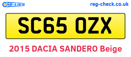 SC65OZX are the vehicle registration plates.