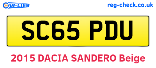 SC65PDU are the vehicle registration plates.