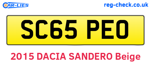 SC65PEO are the vehicle registration plates.