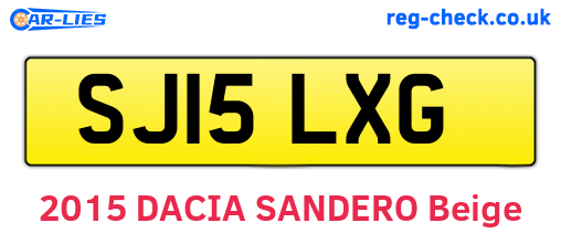 SJ15LXG are the vehicle registration plates.