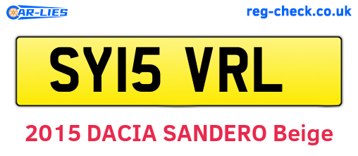 SY15VRL are the vehicle registration plates.