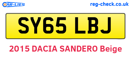 SY65LBJ are the vehicle registration plates.