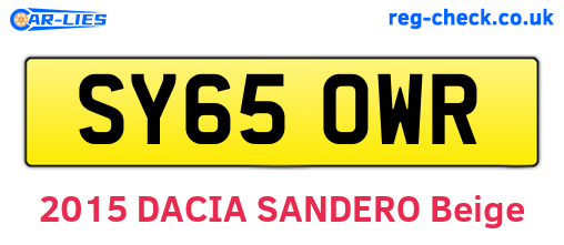 SY65OWR are the vehicle registration plates.
