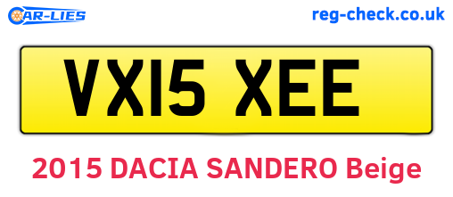 VX15XEE are the vehicle registration plates.