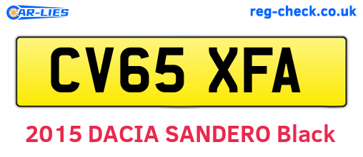 CV65XFA are the vehicle registration plates.
