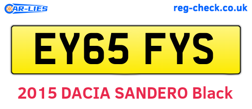 EY65FYS are the vehicle registration plates.