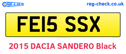 FE15SSX are the vehicle registration plates.