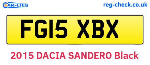 FG15XBX are the vehicle registration plates.