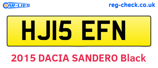 HJ15EFN are the vehicle registration plates.