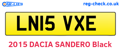 LN15VXE are the vehicle registration plates.