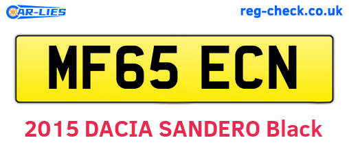 MF65ECN are the vehicle registration plates.