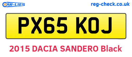 PX65KOJ are the vehicle registration plates.