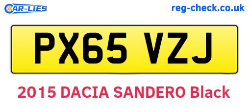PX65VZJ are the vehicle registration plates.