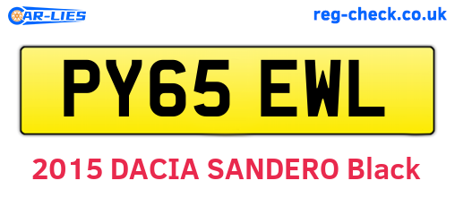 PY65EWL are the vehicle registration plates.