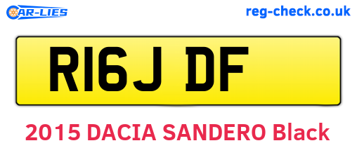 R16JDF are the vehicle registration plates.