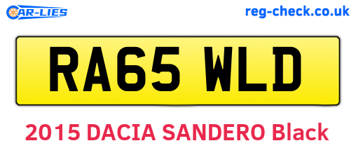 RA65WLD are the vehicle registration plates.