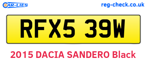 RFX539W are the vehicle registration plates.
