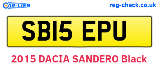 SB15EPU are the vehicle registration plates.