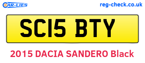 SC15BTY are the vehicle registration plates.