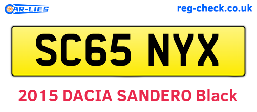SC65NYX are the vehicle registration plates.