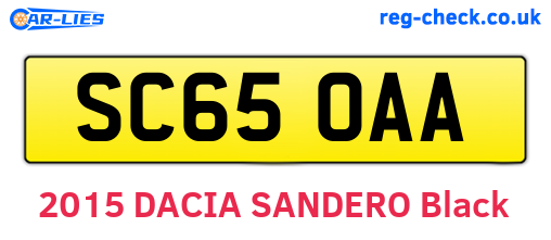 SC65OAA are the vehicle registration plates.