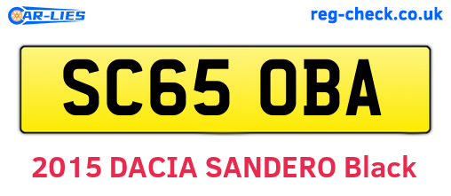 SC65OBA are the vehicle registration plates.