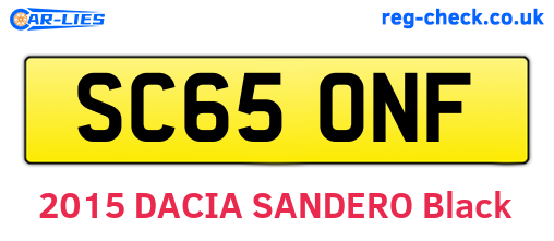 SC65ONF are the vehicle registration plates.