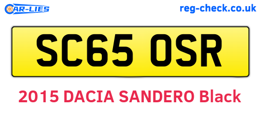 SC65OSR are the vehicle registration plates.