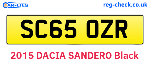 SC65OZR are the vehicle registration plates.
