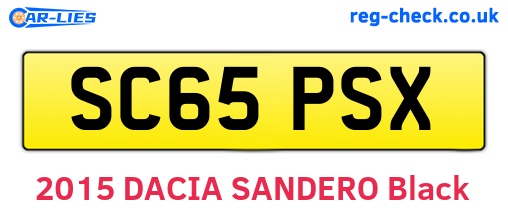 SC65PSX are the vehicle registration plates.