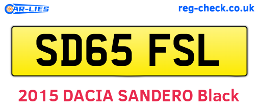 SD65FSL are the vehicle registration plates.