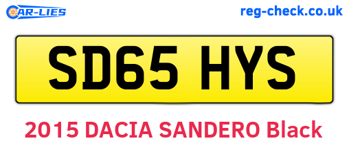 SD65HYS are the vehicle registration plates.