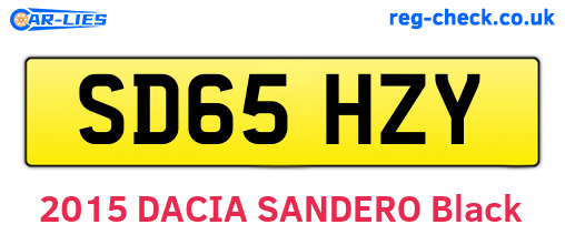 SD65HZY are the vehicle registration plates.