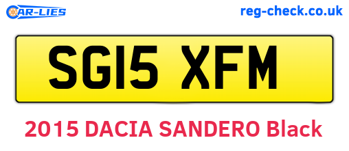 SG15XFM are the vehicle registration plates.