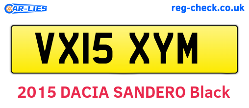 VX15XYM are the vehicle registration plates.